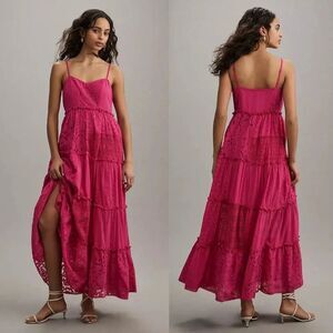 Anthropologie Bhanuni by Jyoti Sleeveless Patchwork Lace  Midi Dress Large $238